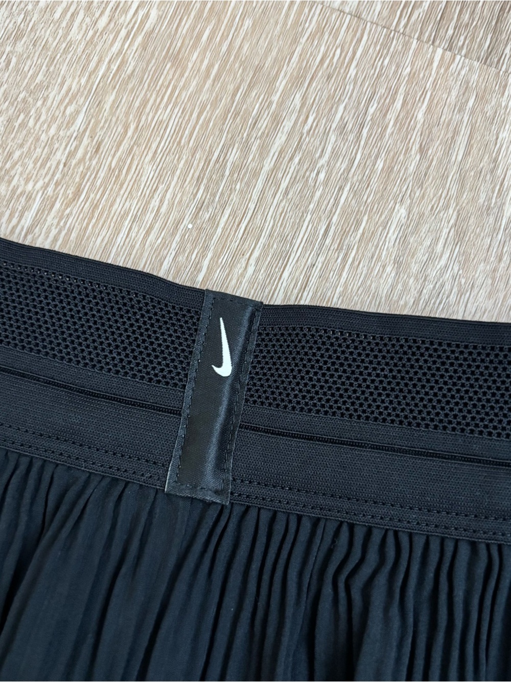 Nike Black Athletic Running Shorts with White Swoosh - Picture 6 of 7